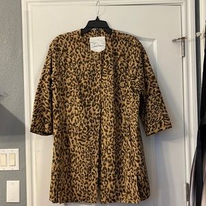 CAbi leopard print 3/4 sleeve ponte jacket - size M